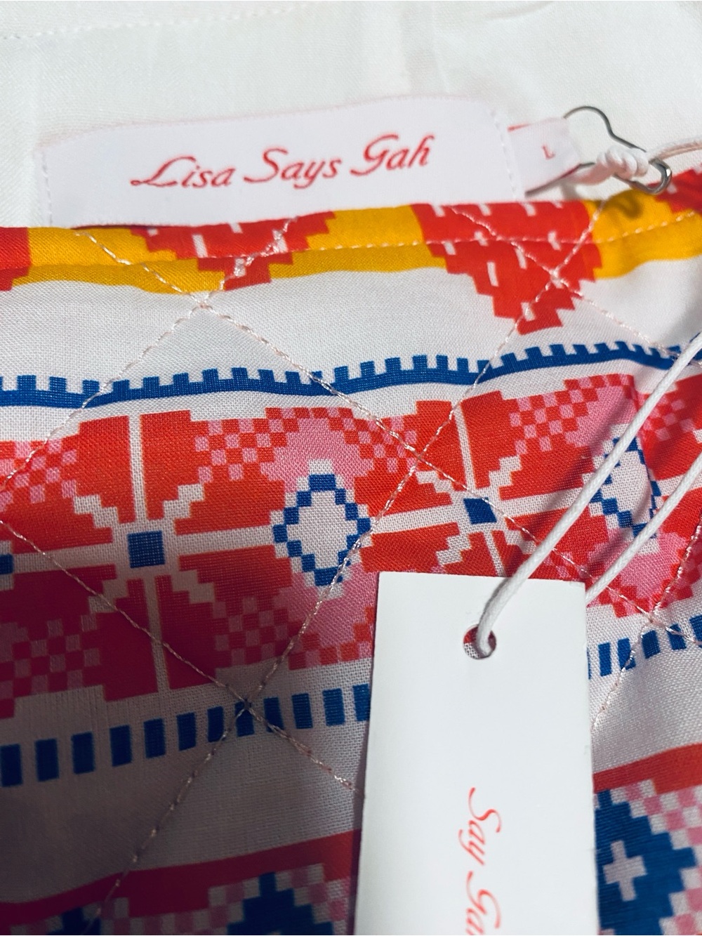 Lisa Says Gah Lily Quilt Skirt NWT Size Large Colorful Patchwork Rose Strawberry - Picture 3 of 10